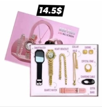 Blush Pink Edition Smartwatch & Luxury Jewelry Gift Box