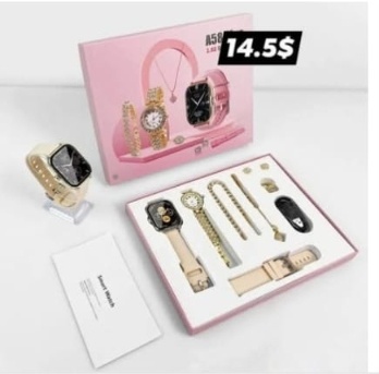 A58 Series 2.02" HD Smartwatch & Golden Jewelry Kit