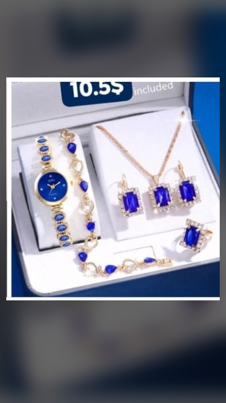 Royal sapphire blue crystal jewelry gift box presentation set! 💙 $10.50